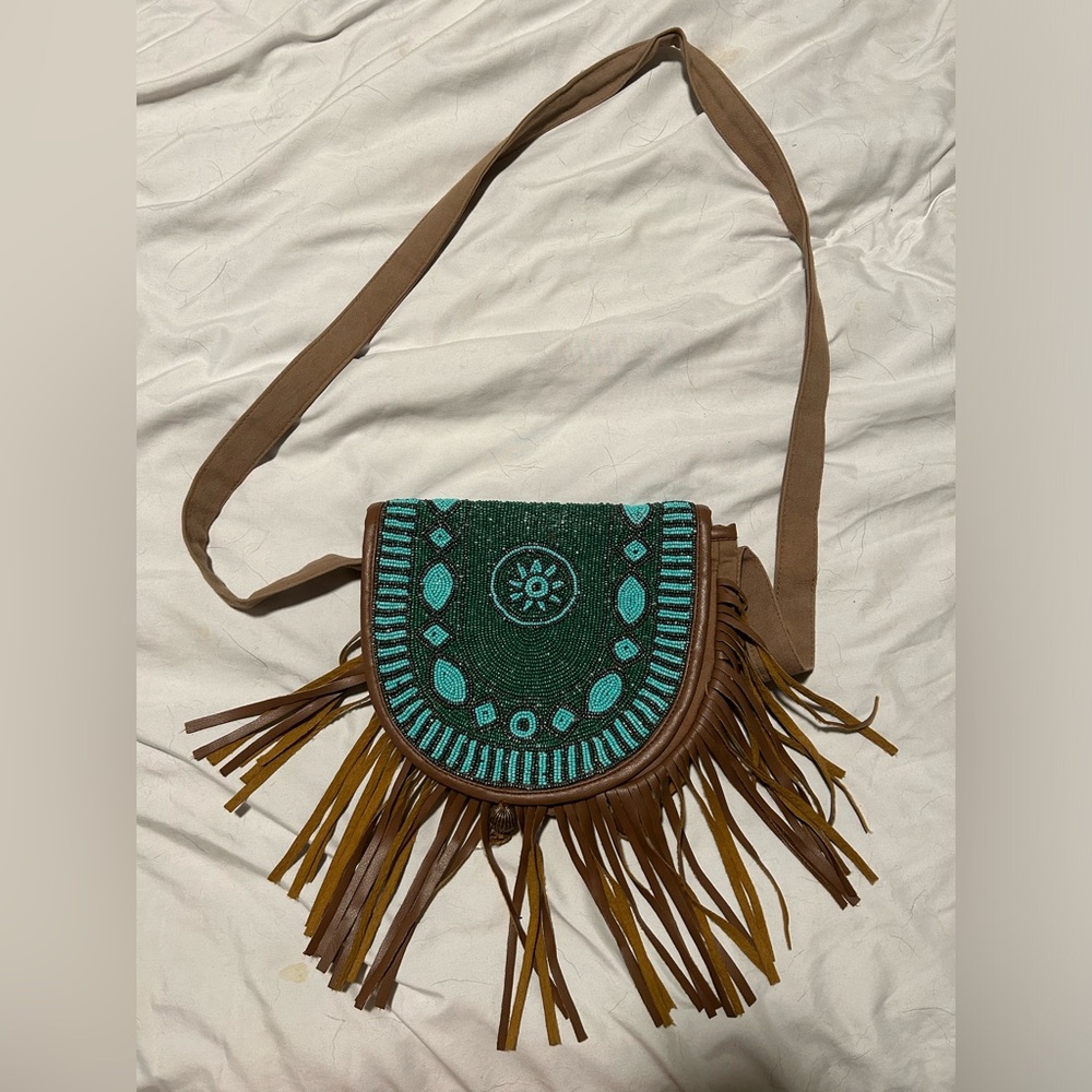 Beaded fringe bag